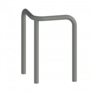 Arceau d’angle renforcé à 2 pieds, structure en tube métallique pour protection des bâtiments contre les manœuvres de véhicule.