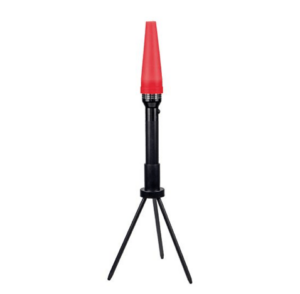 Lampe LED solaire magnétique avec fixation aimantée, représentée en rond bleu et jaune.