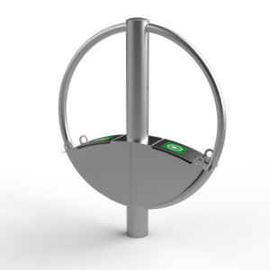Arceau vélo en inox NOREA circulaire, résistant et sécurisé, installation sur platine affichant un design épuré et moderne.