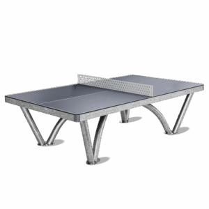 Table outdoor robuste 510 CAMPUS avec filet central et piétement métallique, prête pour usage intensif.