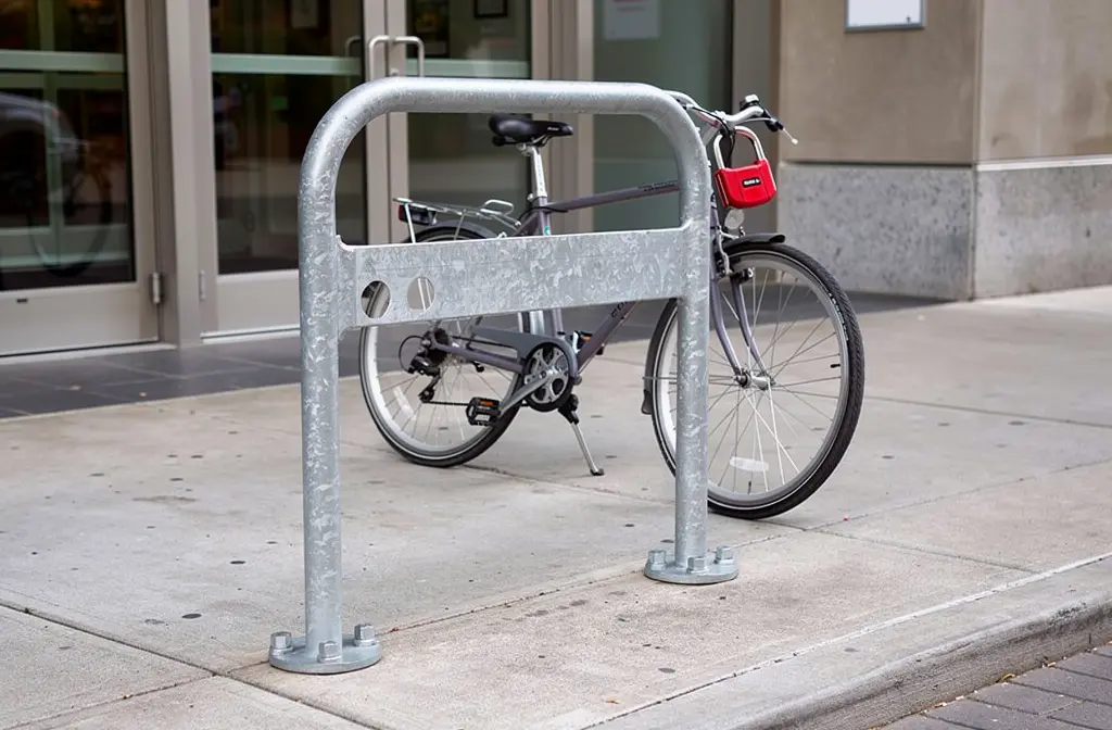 Arceau vélo à visser : fixation sol acier galvanisé pour cycle