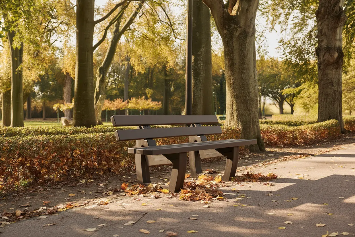 Banc public plastique recyclé : mobilier urbain durable et écologique